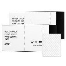 MERZY 每日壓花純棉化妝棉, 2個, 100入
