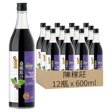 陳稼莊 桑椹原汁 加糖, 600ml, 12瓶