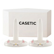 케이스틱 귀여운 고양이 휴대폰 거치대, 화이트, 2개