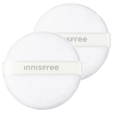 INNISFREE 台灣公司貨 妝自然美妝工具 迷你蜜粉粉撲 無油無慮礦物控油蜜粉專用, 2個, 白色