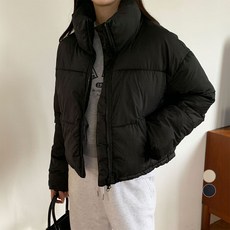 afinar 女款短版高領絎縫鋪棉外套