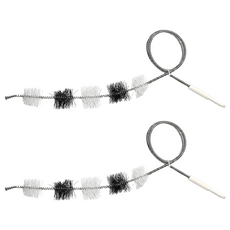 UdiLife 優的生活大師 百研 五節式排水管疏通清潔刷 刷毛+吸附 軟質線圈設計, 刷毛型 黑色 + 白色 + 銀色線圈, 2支