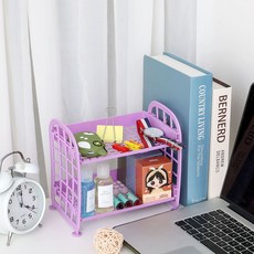 헬로젬 귀여운 접이식 미니 선반, 퍼플, 2단