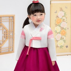 geumdong hanbok 女童用 女童朱銀箔 兒童韓服套裝 AW090