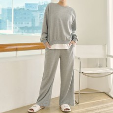 GLAM GONGGAM 女款基本款休閒運動大學T+長褲套裝