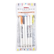 ZEBRA 斑馬牌 MILDLINER 雙頭柔性螢光筆, 5色, 5支