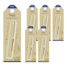 PLUS 普樂士 Twiggy 無蓋式筆型剪刀, 纖細筆型 方便攜帶, 6支