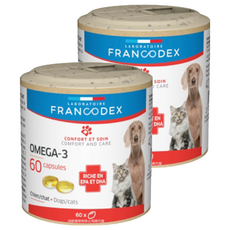 FRANCODEX 法典 高單位深海魚油膠囊 Omega-3, 60顆, 狗/貓適用, 皮膚/毛髮, 2罐