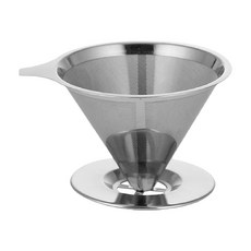 卡特屋 不鏽鋼咖啡濾杯 小濾杯, 304不鏽鋼雙層濾網，輕鬆過濾99.9%咖啡渣, 12.1 x 11 x 6cm, 1個