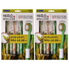 2080 含海竹筍鹽 寬版&軟毛超極細毛牙刷, 4入, 2個