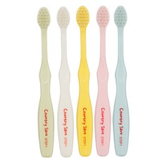컨트리세이브 키즈 칫솔 12개월~36개월 5종 세트, 1세트, 화이트, 핑크, 옐로우, 그린, 블루, 1개입
