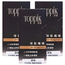 TOppiK 增髮纖維, 深棕 DARK BROWN, 3瓶