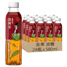 金車 波爾 波爾茶 錫蘭紅茶, 580ml, 24瓶