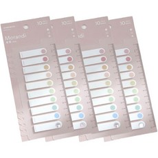 Puz生活健康 圓點彩色粉彩索引貼, 4個, 200入