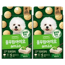 풀무원아미오 강아지 자연담은 과자 건조간식, 두부맛, 50g, 2개