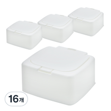 심플 원터치 소품 케이스 사각, 화이트, 16개