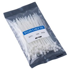 TIS 컬러 다용도 고강도 케이블타이 100p, 화이트, 1개