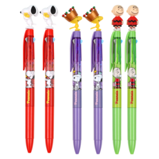 韓國 hM PLUS Peanuts 史努比吉祥物3色原子筆3入組 D款 0.5mm, 史努比, 查理, 糊塗塌客, 2套
