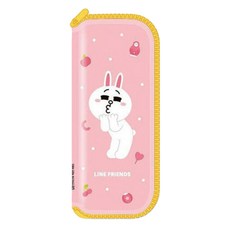 LINE FRIENDS 多用途餐具袋 - 防水 防污, 兔 粉色 + 黃色, 1組