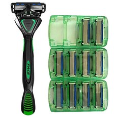 도루코 PACE6 면도기 핸들 + 면도날 11p 온라인 세트, 1세트