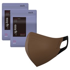feelnine 舒耳簡易貼合2D鳥嘴型彩色口罩 大, 深焦糖色, 25片, 2包
