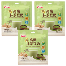 Casa 卡薩 高纖抹茶豆奶 10包, 200g, 3袋