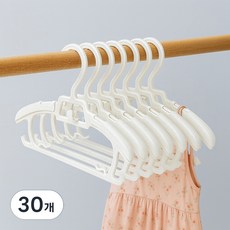 재니홈 길이조절 유아 옷걸이 세트, 화이트, 30개