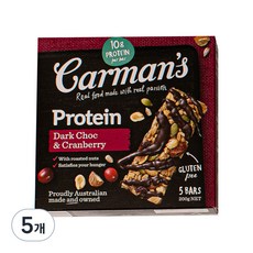 칼만스 다크초코 크렌베리 프로틴바, 200g, 5개
