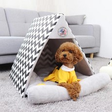 REDPUPPY 豪華纖薄三角寵物屋, 灰黑色, 1個