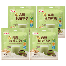 Casa 卡薩 高纖抹茶豆奶 10包, 200g, 4袋