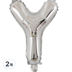팡파티 레터링 알파벳 풍선 Y 40cm, 실버, 2개
