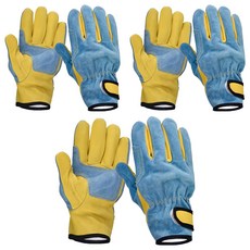 Wellz 우피 양피 내피유 알곤장갑 양손착용 세트 KAG-240, 파랑 + 황색, 3세트