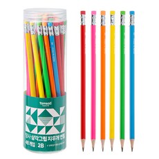 Tamsaa 三角握桿橡皮擦鉛筆 2B, 48個, 混合顏色