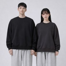 맨인모드 남녀공용 미니멀 세미 오버핏 맨투맨 2종 세트 D0512