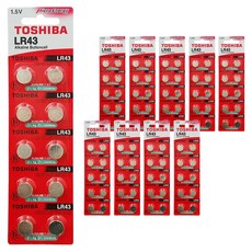 도시바 알카라인 건전지 LR43, 10개, 10개입