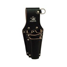 FUJIYA 富士箭 高級黑牛皮腰間鉗子+起子收納袋 四支型, 1組