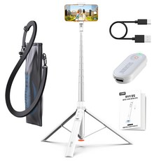 셀루미 원터치 0.1초 팝업 올인원 셀카봉 삼각대 170cm, 화이트 + 라바 오렌지, 1개, SEL-LT1720S