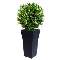 화분월드 인테리어 플라스틱 리버스톤 화분, 네추럴블랙, 1개