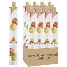 Daiwa Bussan 大和物產 一次性竹筷 附套, 100雙, 1包