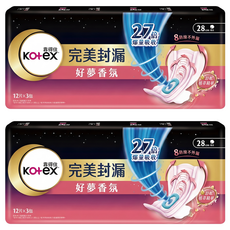 Kotex 靠得住 完美封漏 好夢香氛衛生棉 護翼型, 夜用型(28cm), 36片, 2組