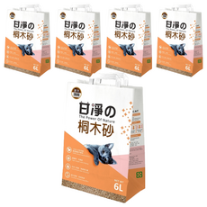 甘淨 桐木原味 凝結貓砂 6L, 100% 純天然木屑, 5袋