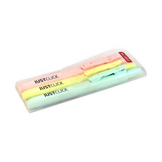 MORRIS Just Click 柔和色彩按壓式螢光筆組 MILD 3色組, YELLOW + PINK + MINT, 1組