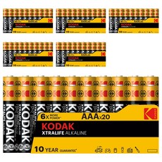 코닥 알카라인 건전지 AAA 벌크형, 20개입, 6개