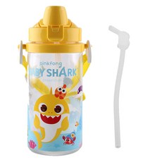 aizoum 鯊魚寶寶肩背吸管杯+替換吸管組, 混色, 350ml, 1組