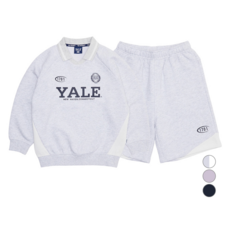 YALE KIDS 兒童款翻領拼色短褲套裝 YJCCSUE13221