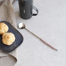 cherihauseu 淡銀長茶匙, 粉色的, 1個