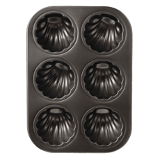 TRIARROW 三箭牌 迷你六連不沾烤盤 貝殼造型蛋糕, 26.5 x 18.5 x 3.3cm, 1個