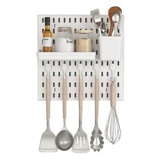 半島良品 多功能壁掛洞洞置物板, 1個, 白色