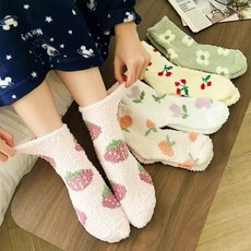 【5件1套】暖暖粉彩水果花朵孕婦睡襪W661