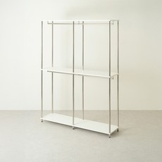 블링 미드센츄리 드레스룸 시스템행거 1500 2단 방문설치, 화이트